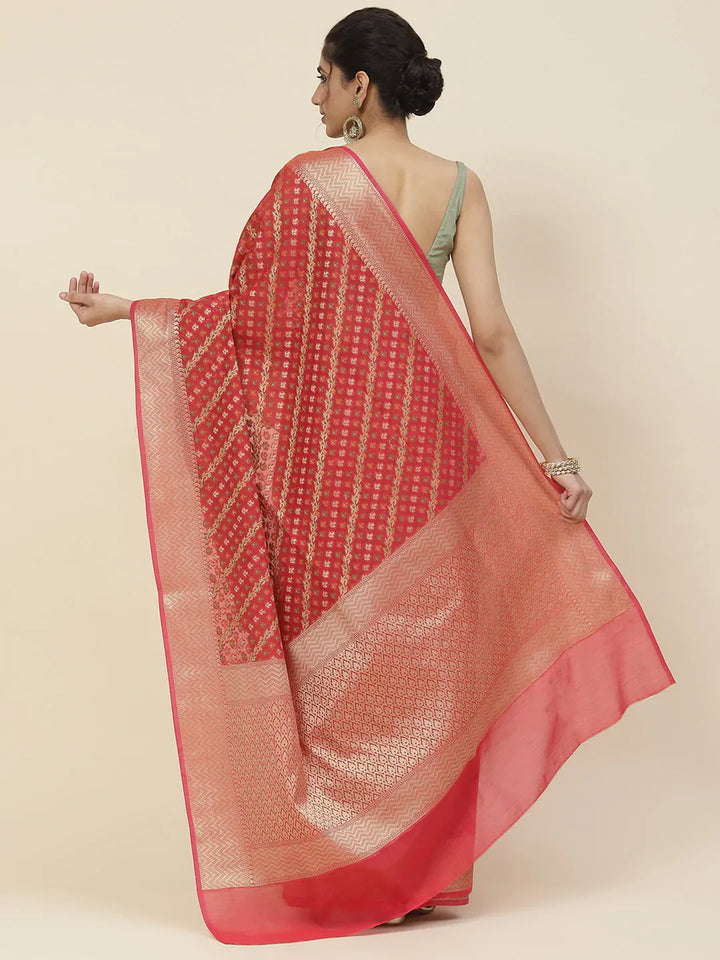 Zari Booti Cotton Woven Saree