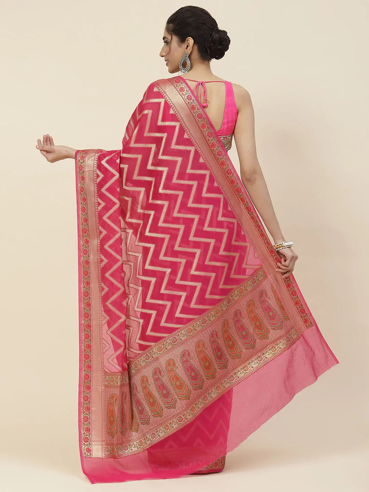 Zig Zag Cotton Woven Saree