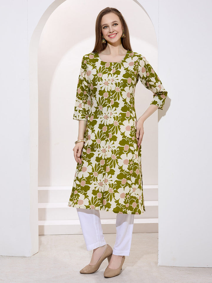 Floral Printed Cotton Kurta
