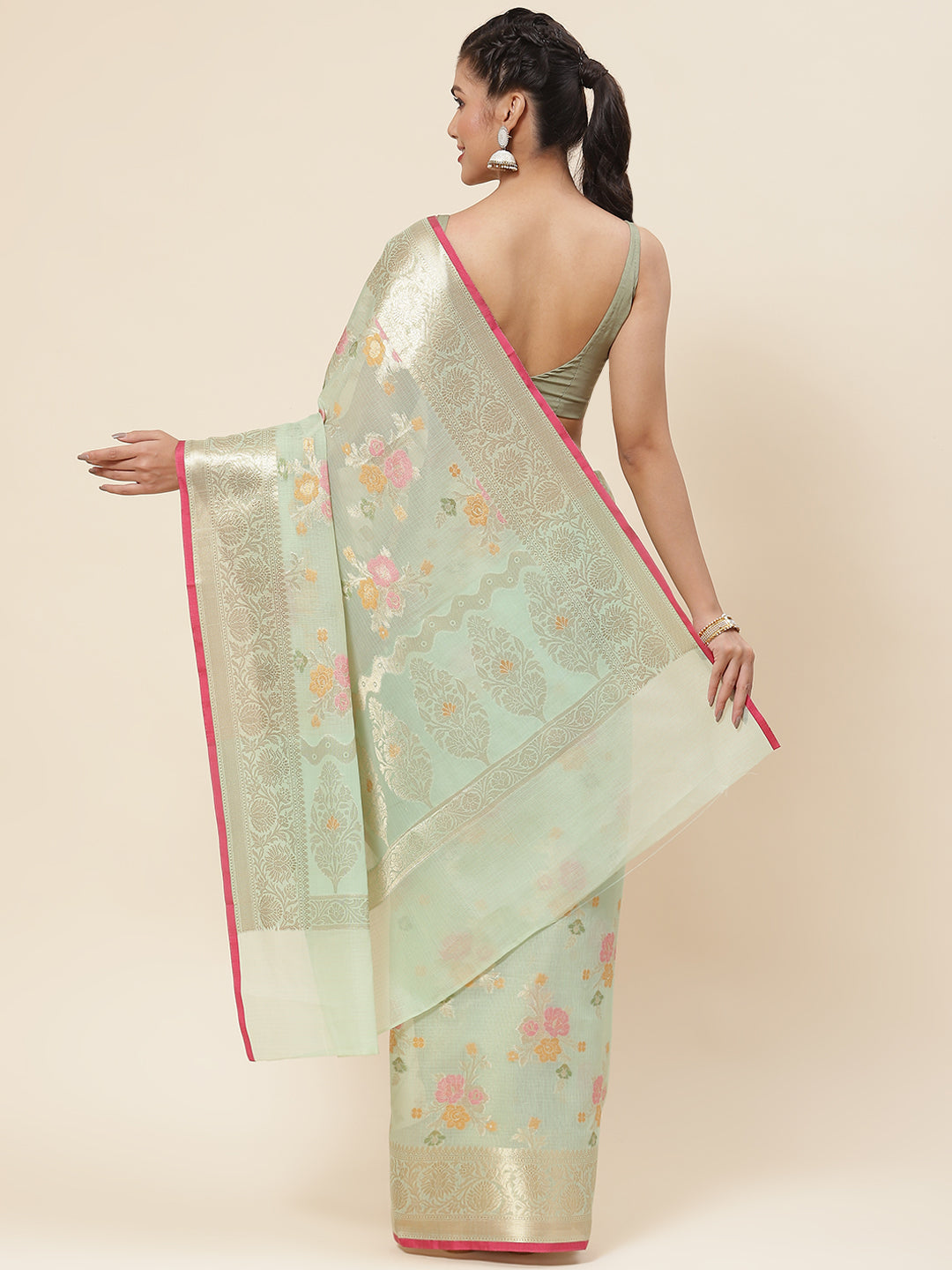 Floral Jaal Woven Cotton Saree