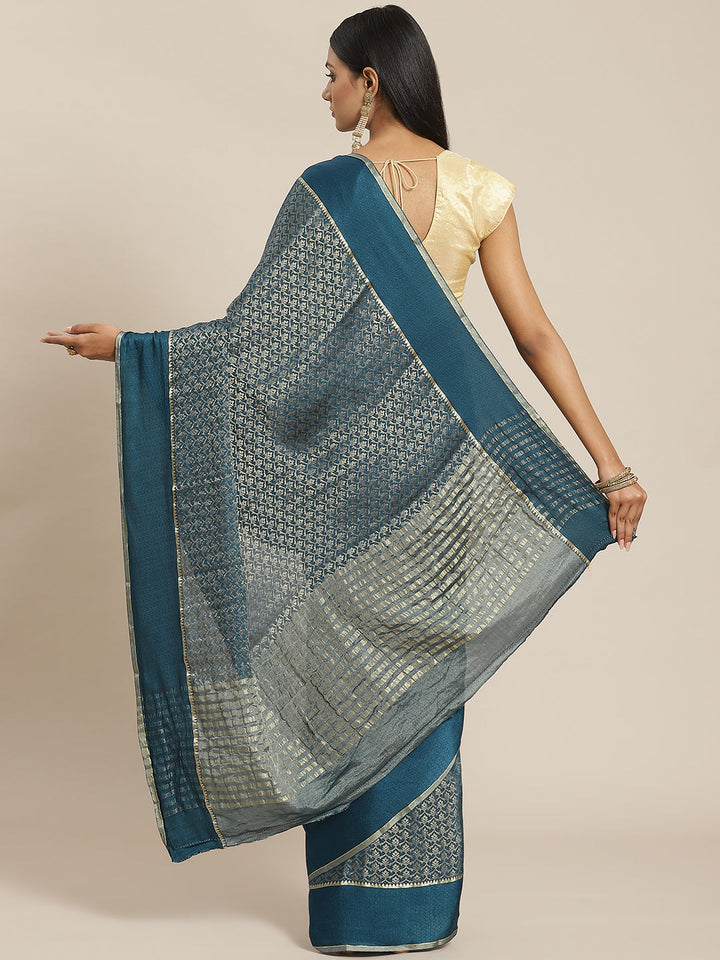 Brocade Zari Jaal Georgette Woven Saree