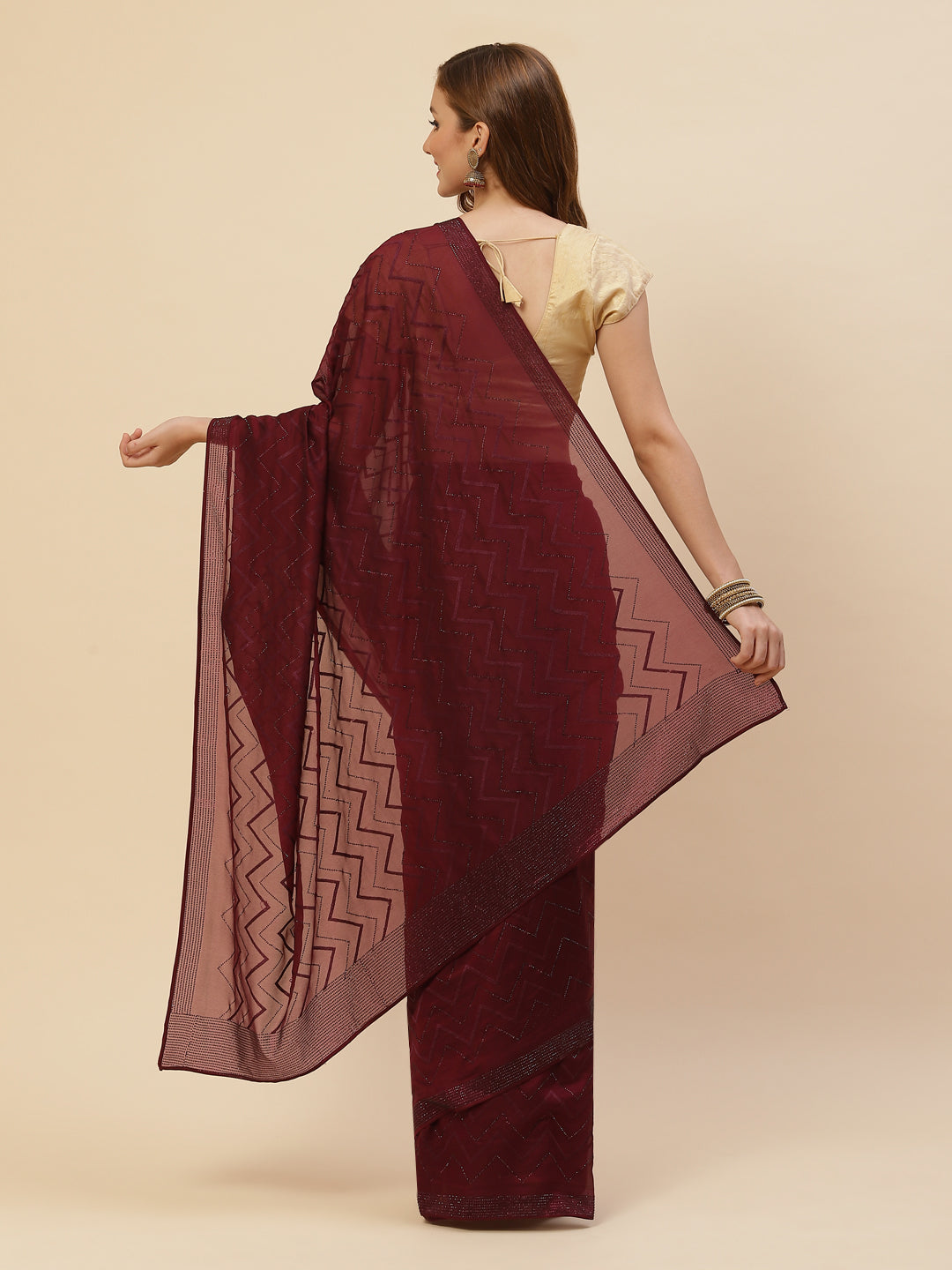 Swarovski Jaal Embroidered Georgette Saree