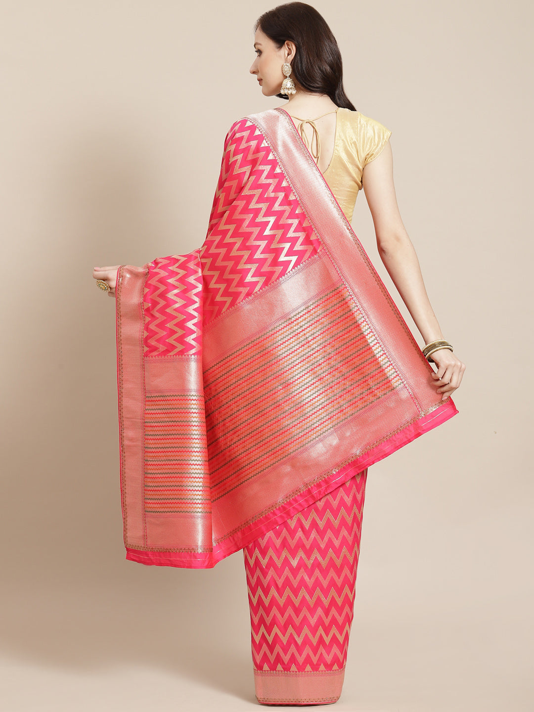 Zig Zag Banarasi Embroidered Saree
