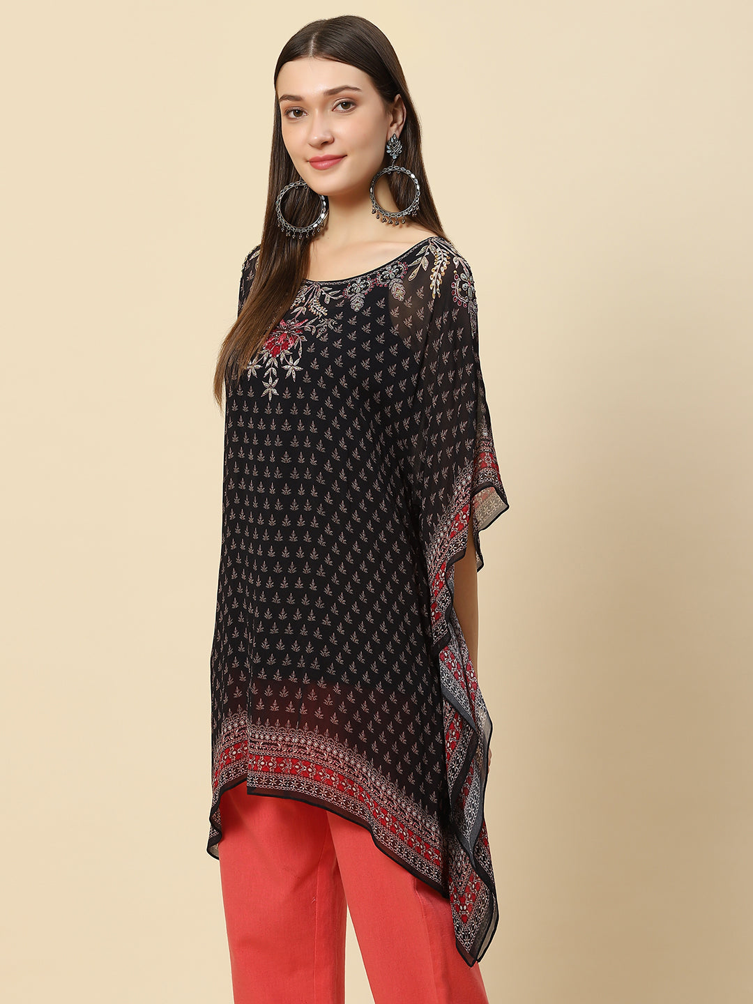 Digital Printed Georgette Kaftan Kurta