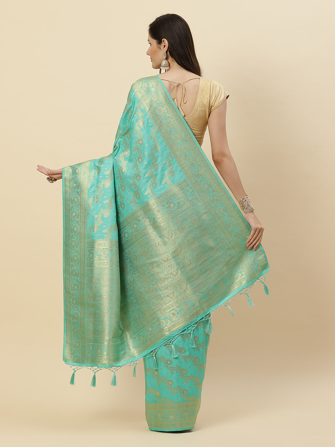 Zari Jaal Handloom Woven Saree