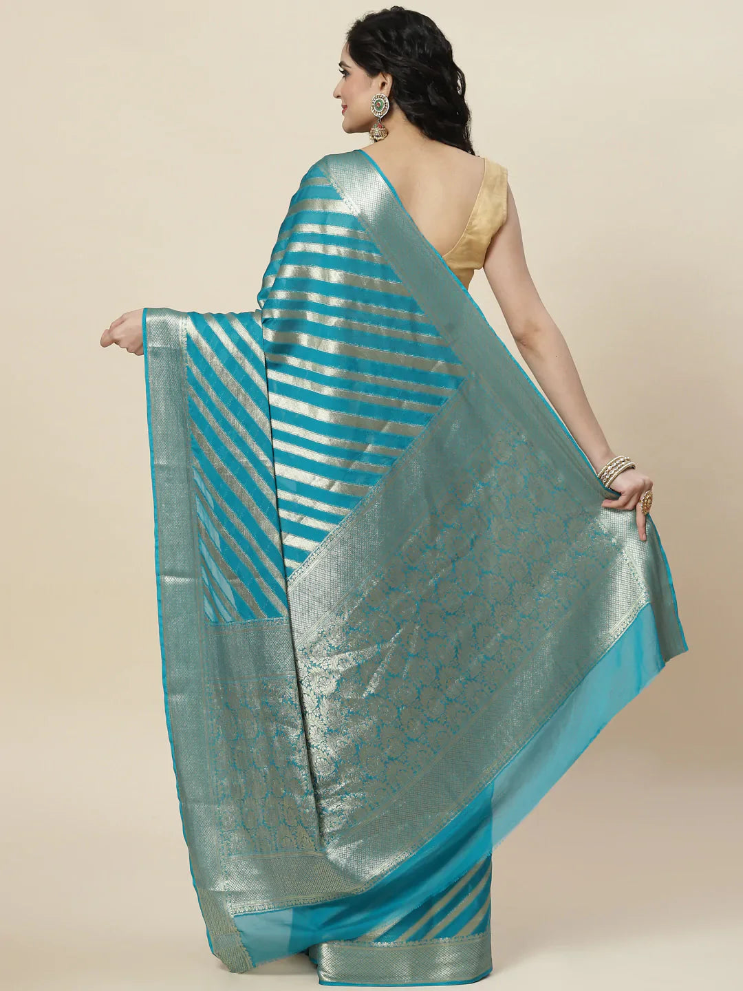 Zari Jaal Georgette Plain Saree