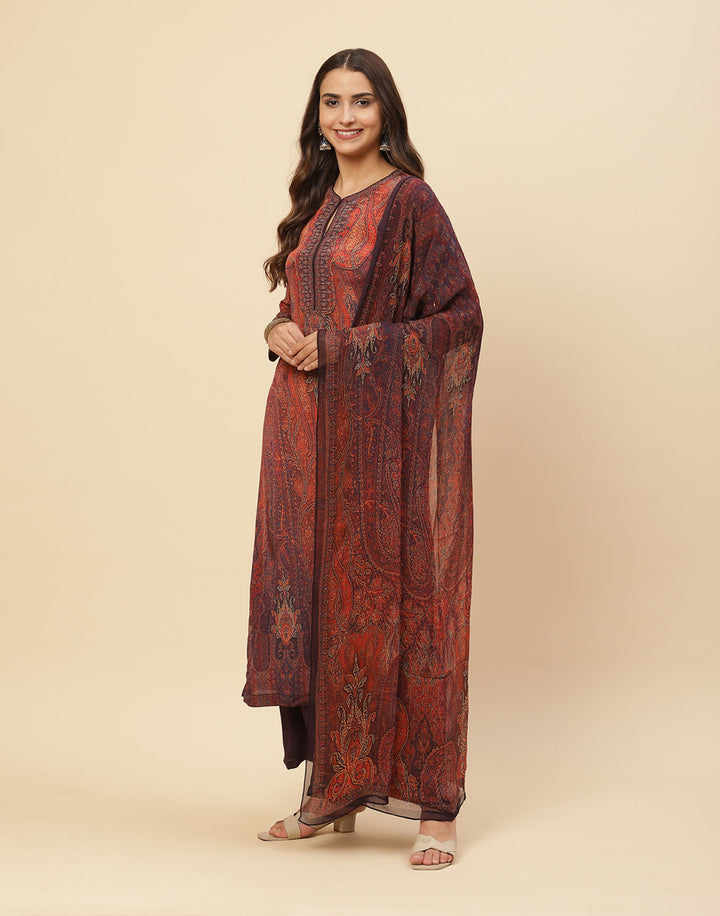 Digital Printed Crepe Salwar Kameez Stitched Suit With Georgette Dupatta