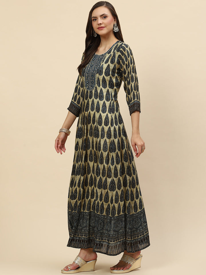 Printed Muslin Flared Kurta