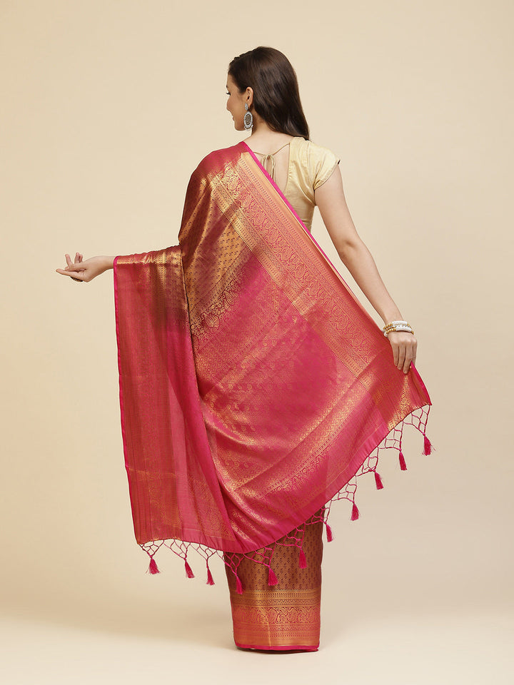 Brocade Zari Jaal Handloom Woven Saree