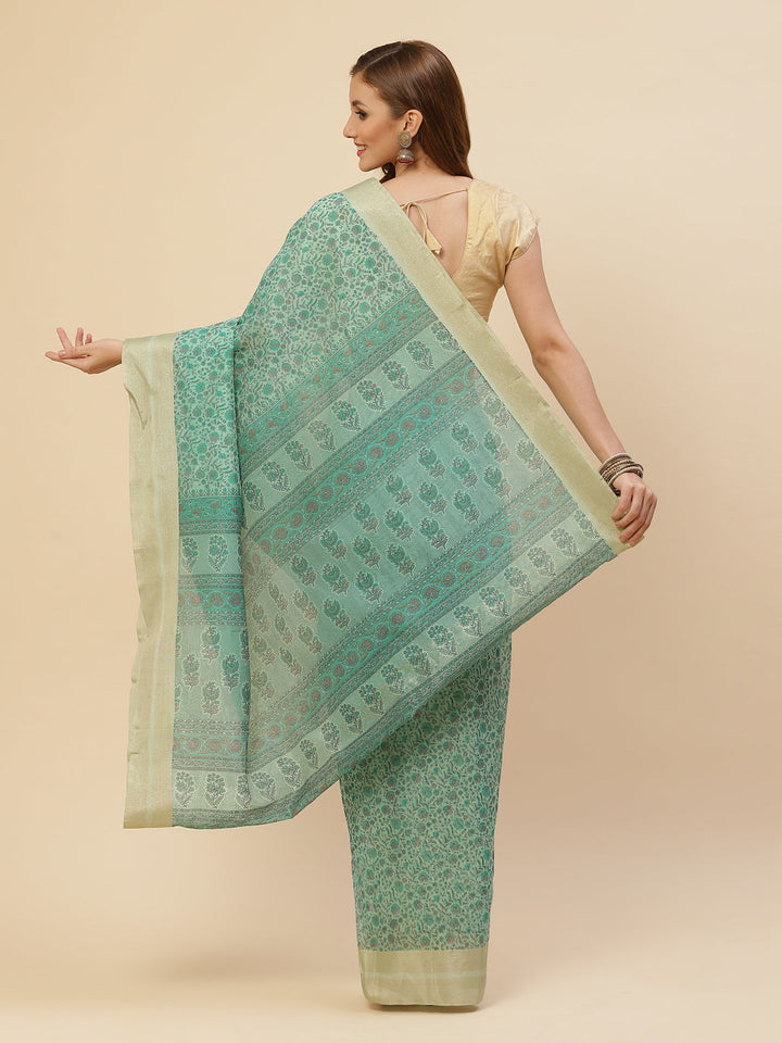 Floral Printed Cotton Saree
