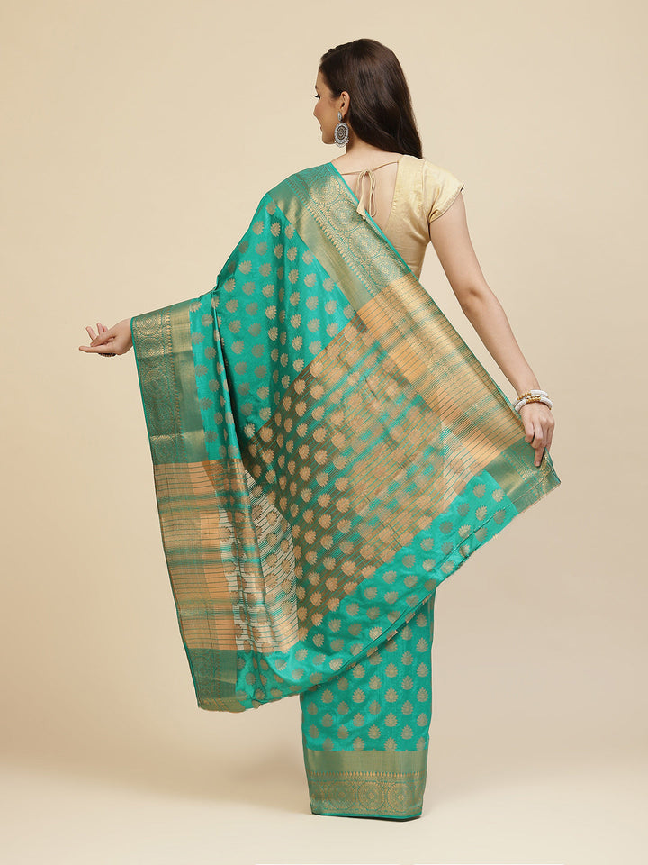 Zari Border Booti Handloom Woven Saree