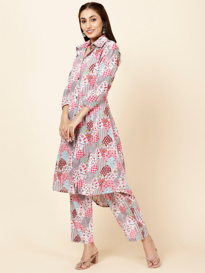 Printed Cotton Kurta With Pants