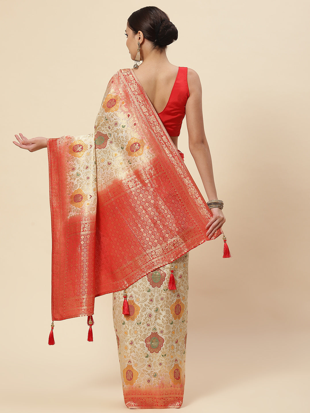 Zari Jaal Handloom Woven Saree
