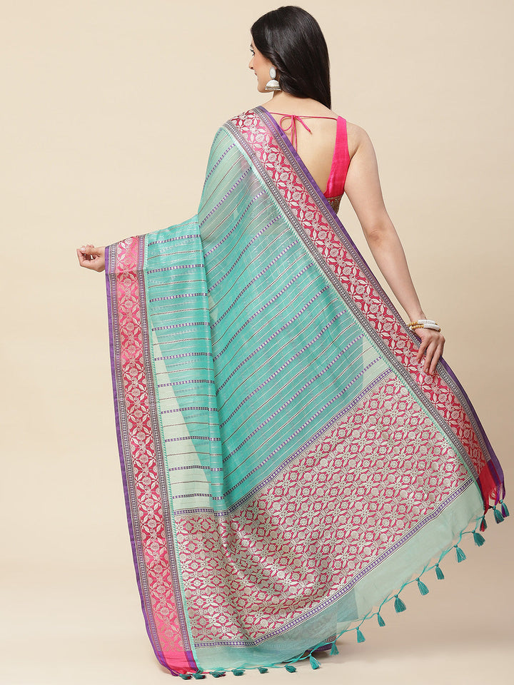 Zari Jaal Woven Cotton Saree