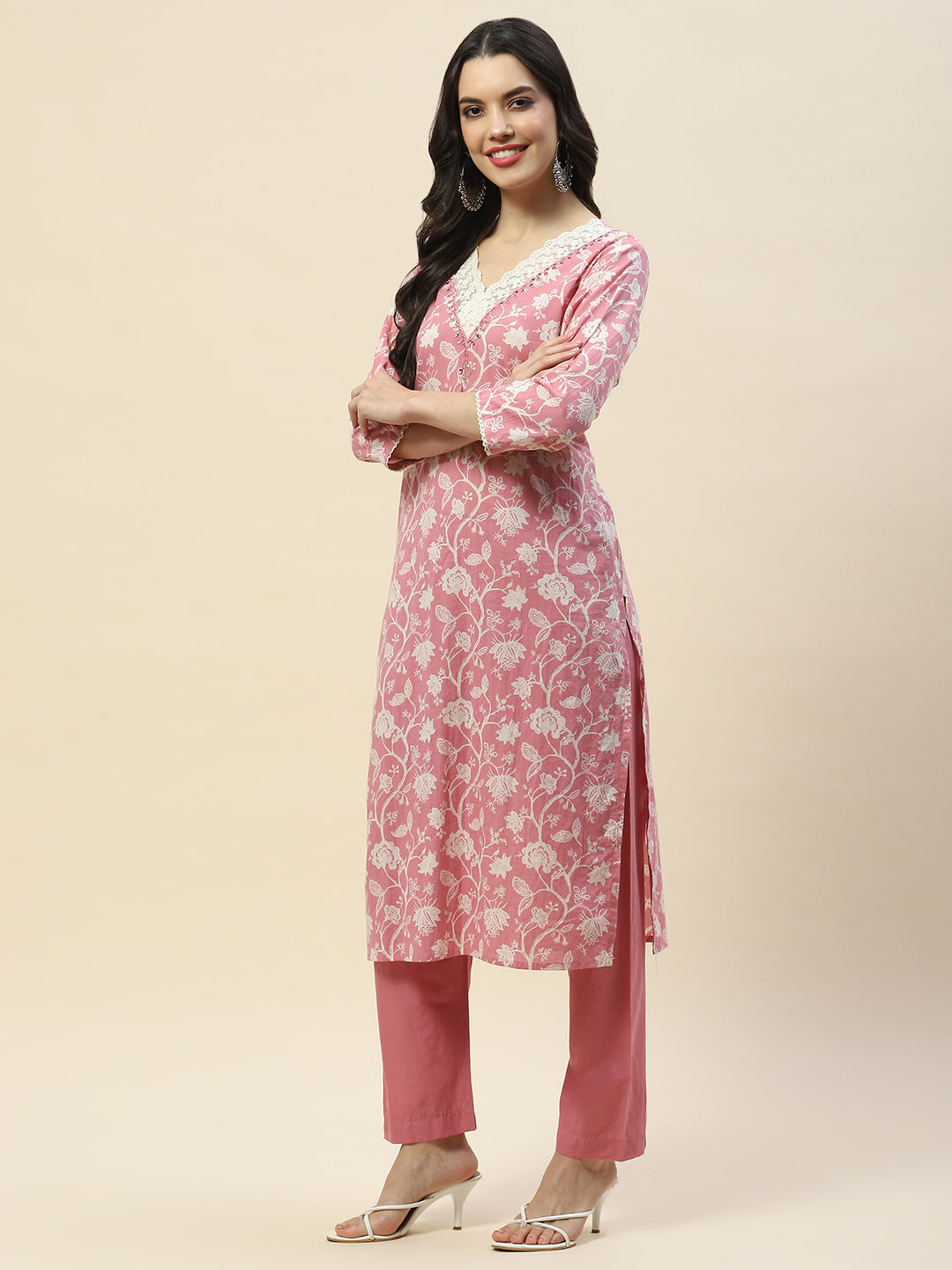 Printed Muslin Kurta With Pants