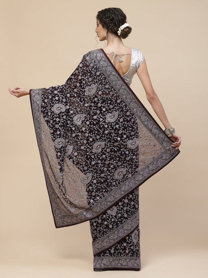 Resham Jaal Georgette Embroidered Saree