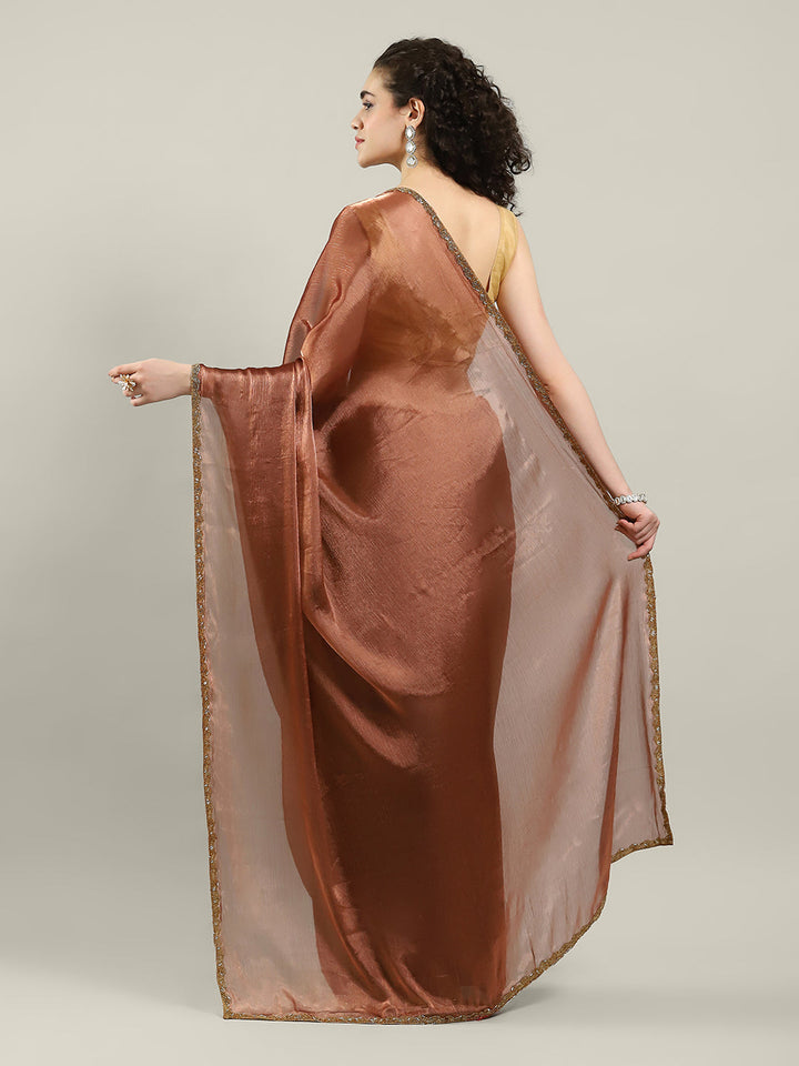 Plain Art slik Saree