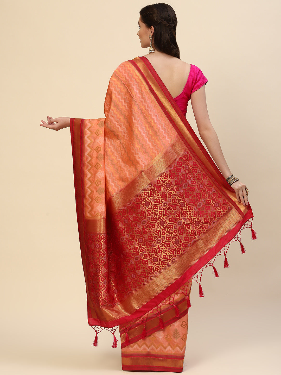 Zari Jaal Handloom Woven Saree