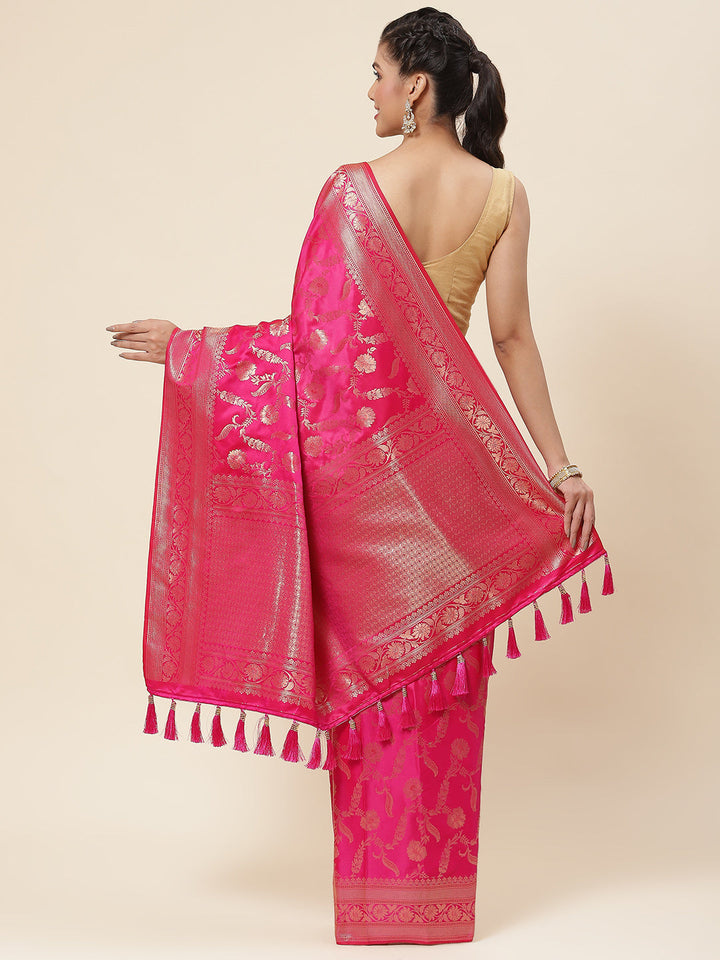 Zari Jaal Woven Satin Saree