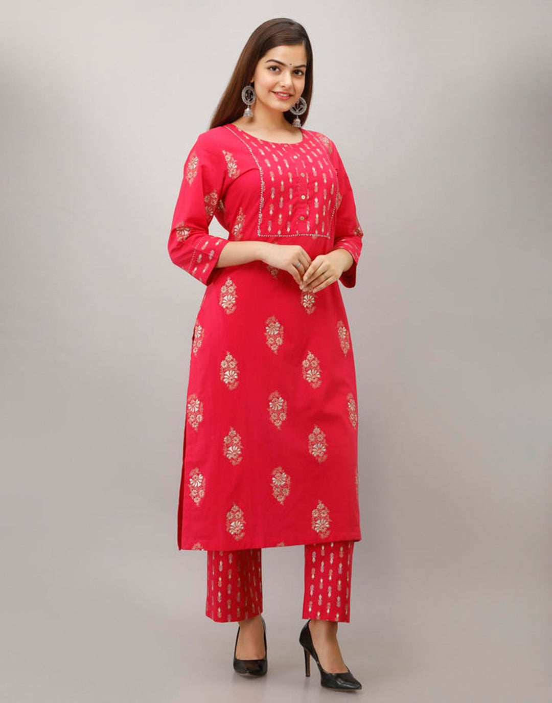 Printed Cotton Kurti With Pant