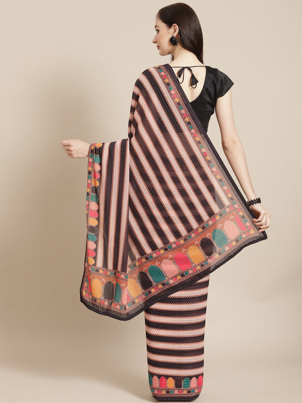 Digital Printed Sequence Georgette Saree