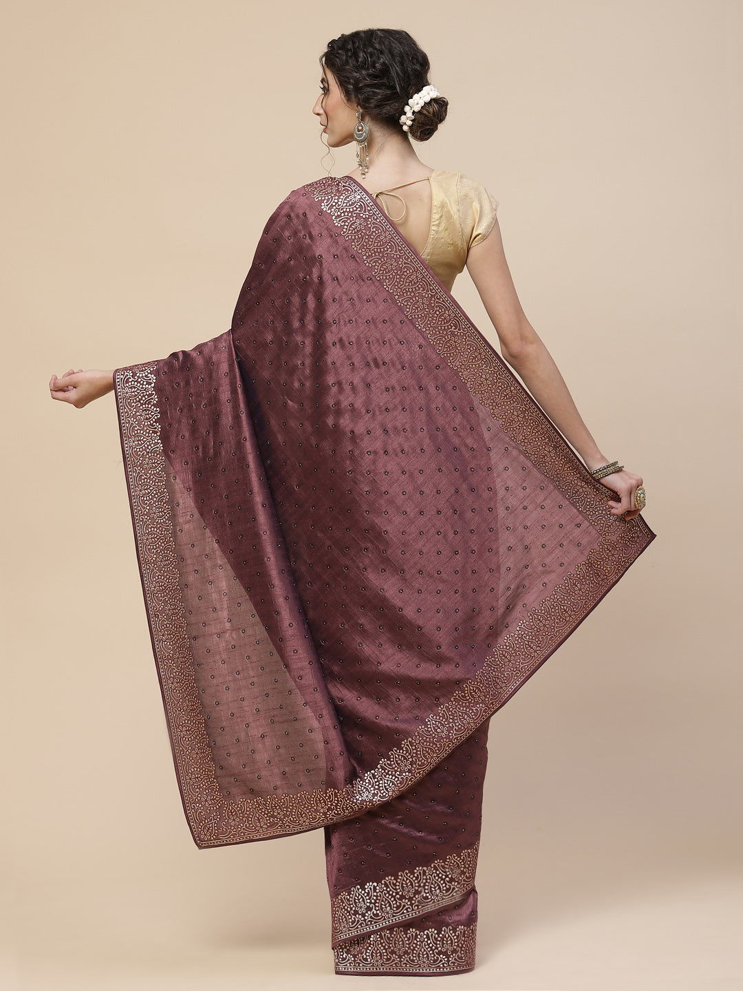 Dupion Silk Embroidery Saree