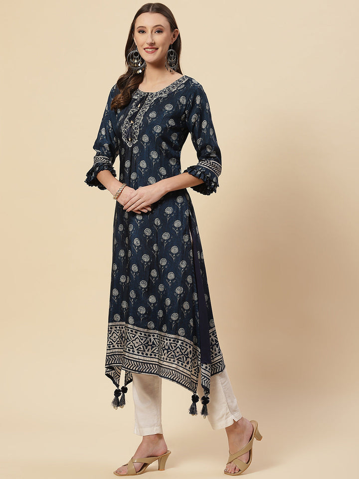Floral Printed Handloom Kurta