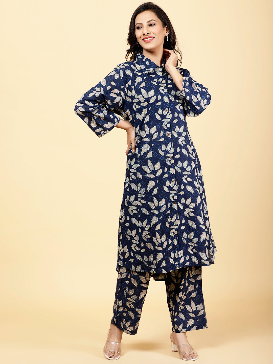 Printed Cotton Kurta With Pants