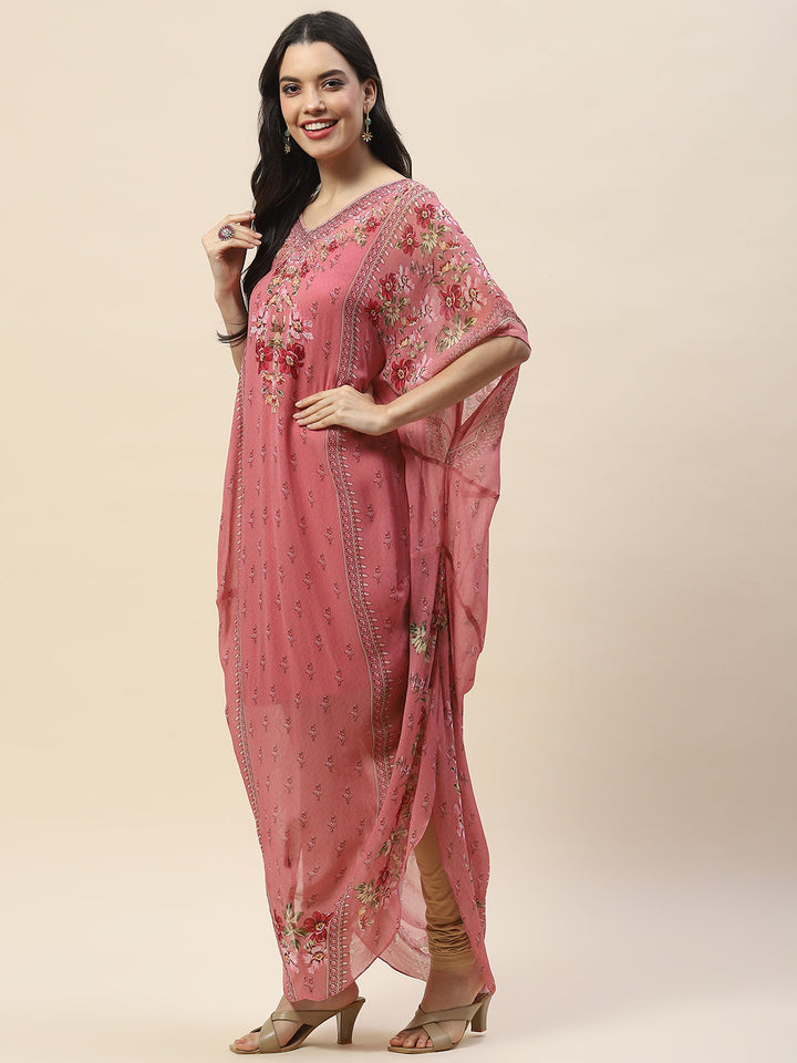 Digital Print Georgette Kaftan Kurta