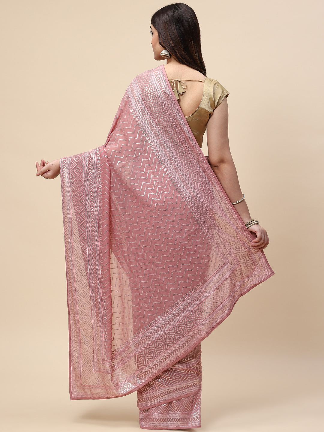 Sequin Embroidered Georgette Saree