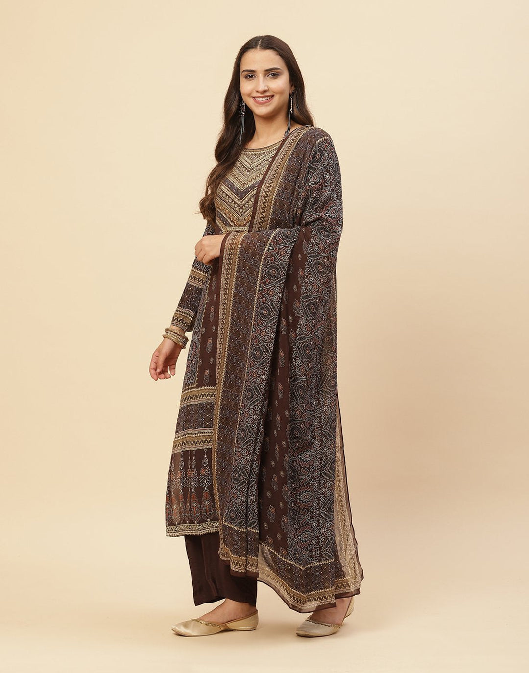 Digital Printed Crepe Salwar Kameez Stitched Suit With Georgette Dupatta