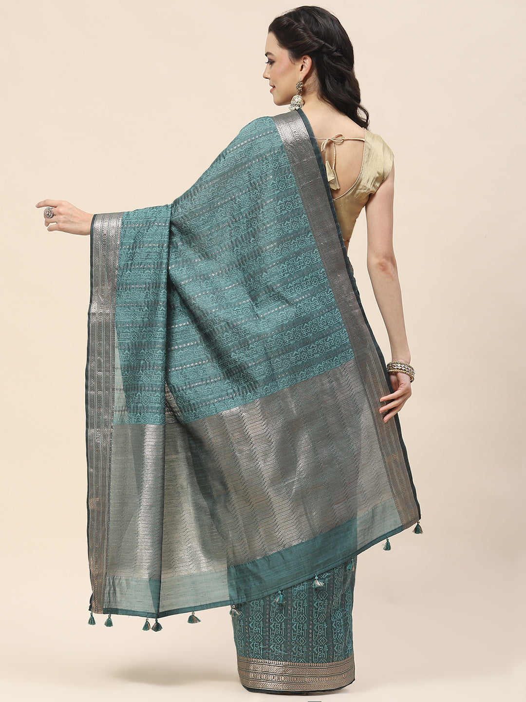 Zari Border Woven Art Tussar Saree