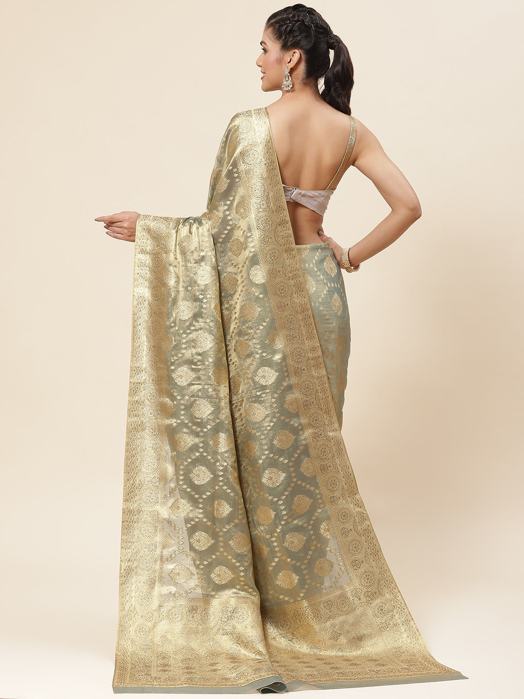 Zari Booti Woven Banarasi Saree