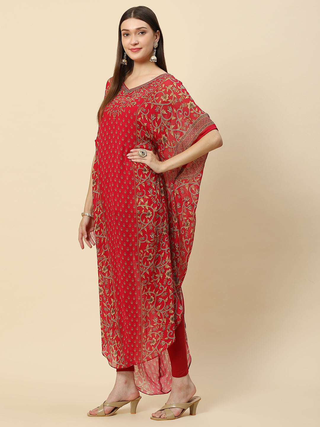 Digital Printed Georgette Kaftan Kurta
