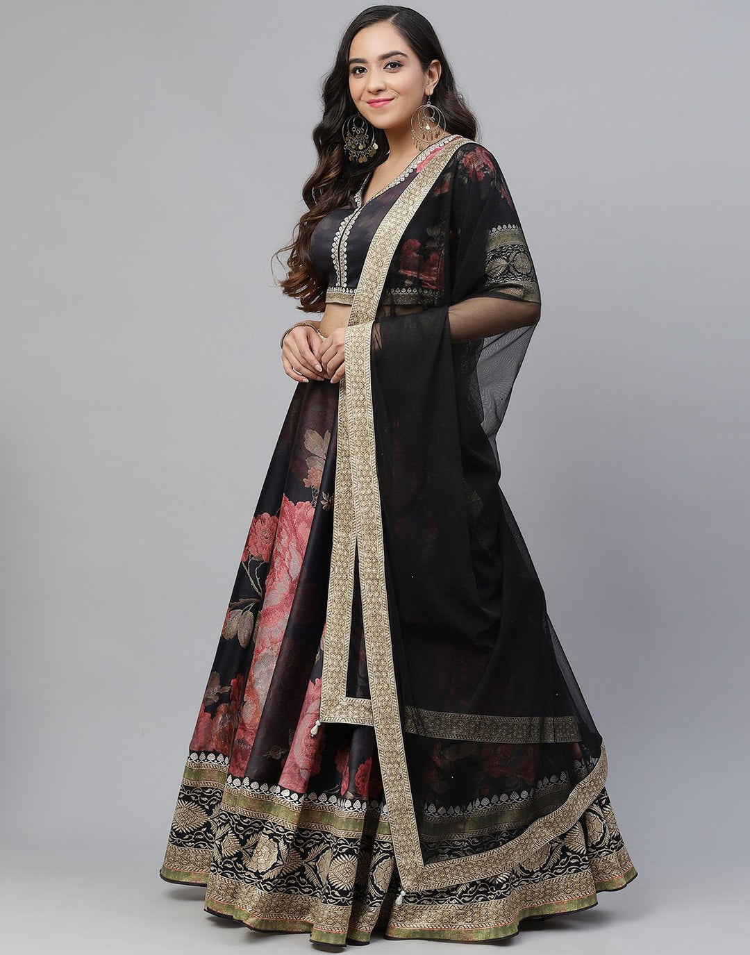 Satin Digital Print Lehenga