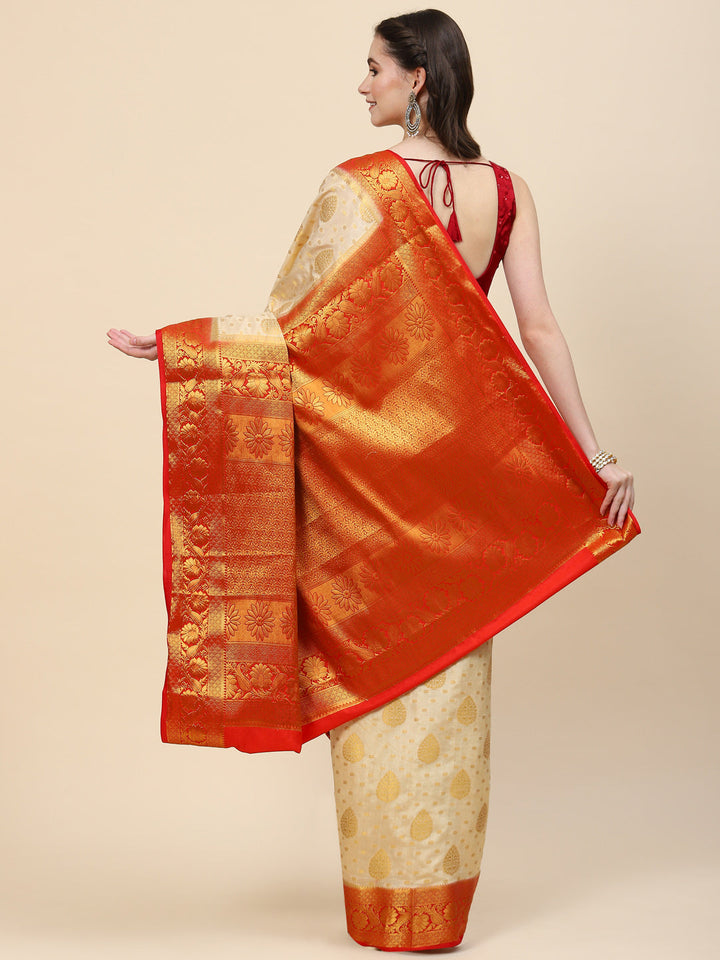Zari Border Booti Handloom Woven Saree