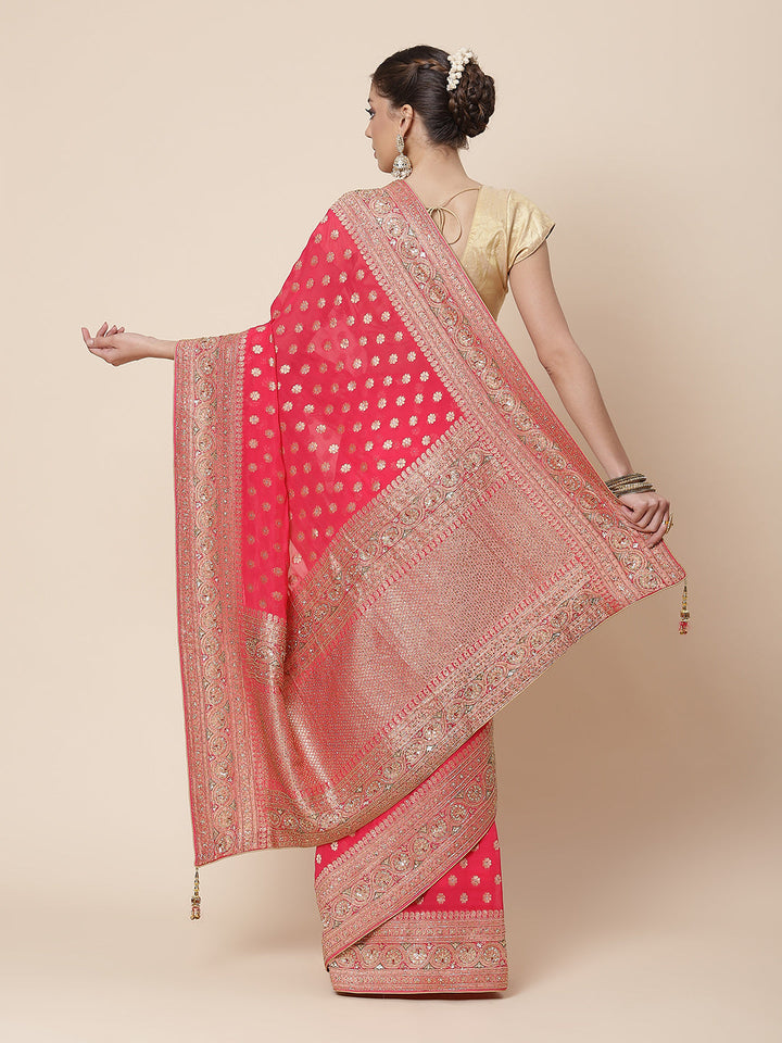 Stone Booti Banarsi Embroided Saree