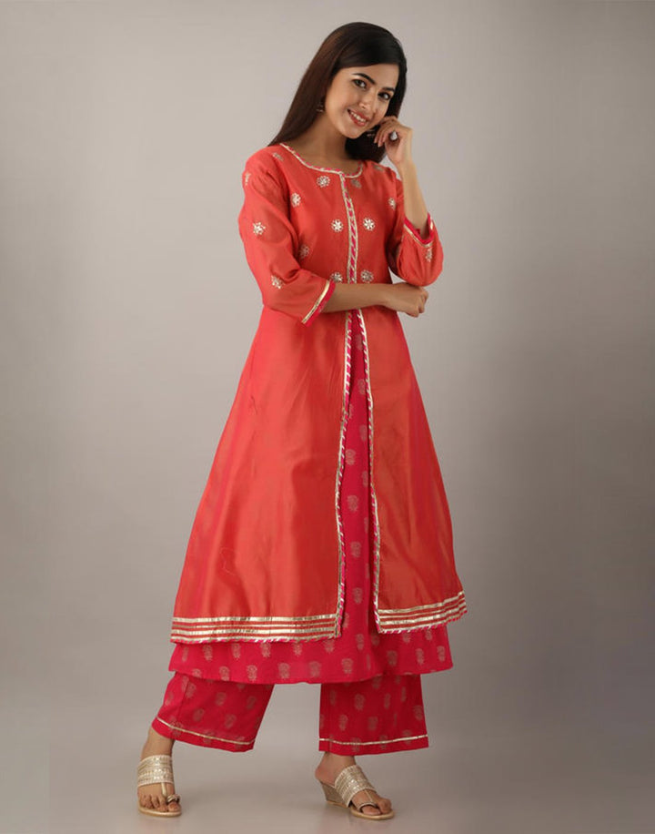 Printed Cotton Anarkali Kurti With Pant
