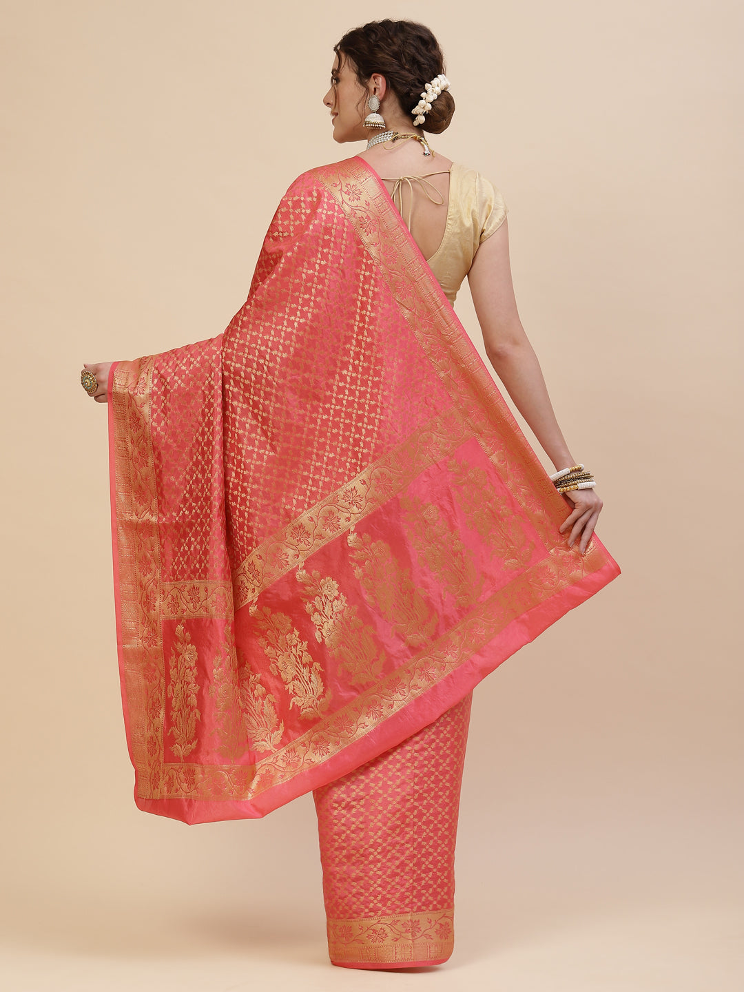 Zari Jaal Cotton Woven Saree