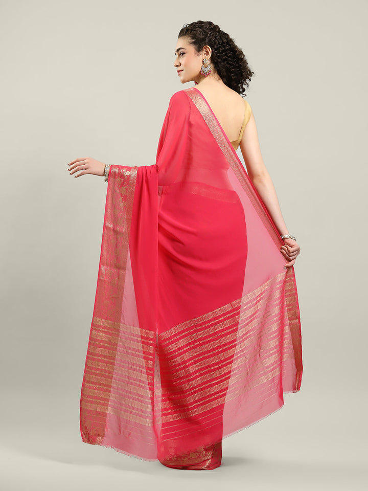 Zari Border Chiffon Woven Saree