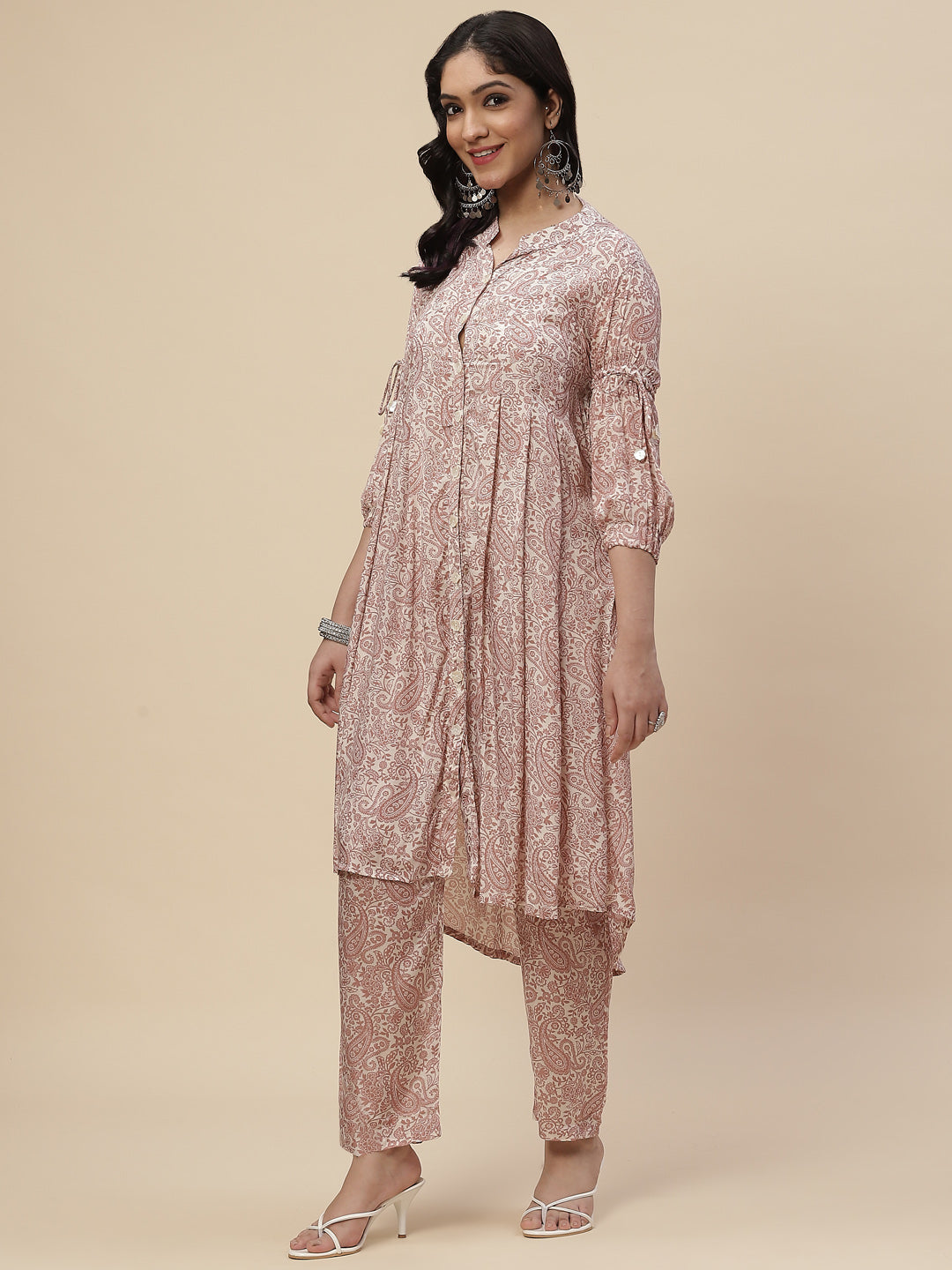 Printed Muslin Kurta With Printed Pants