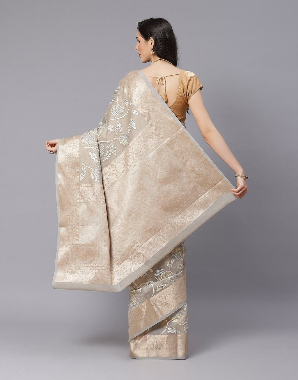 Cotton Woven Embroidery Saree
