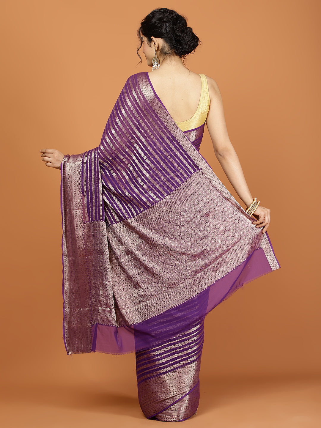 Zari Border Woven Georgette Saree