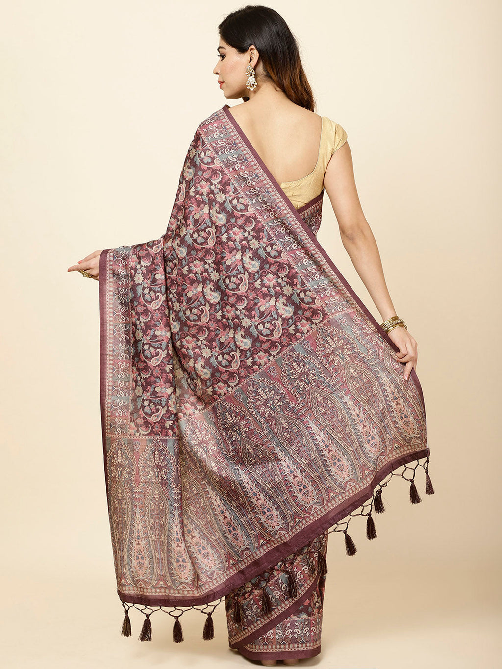 Printed Tussar Woven Saree