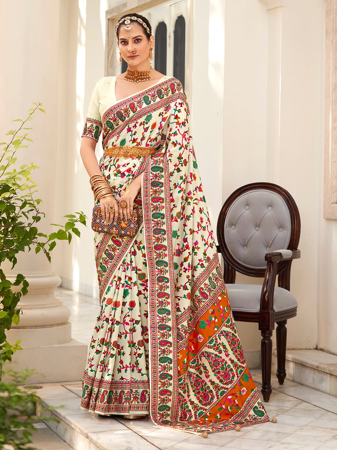 Patola Print Art Silk Saree