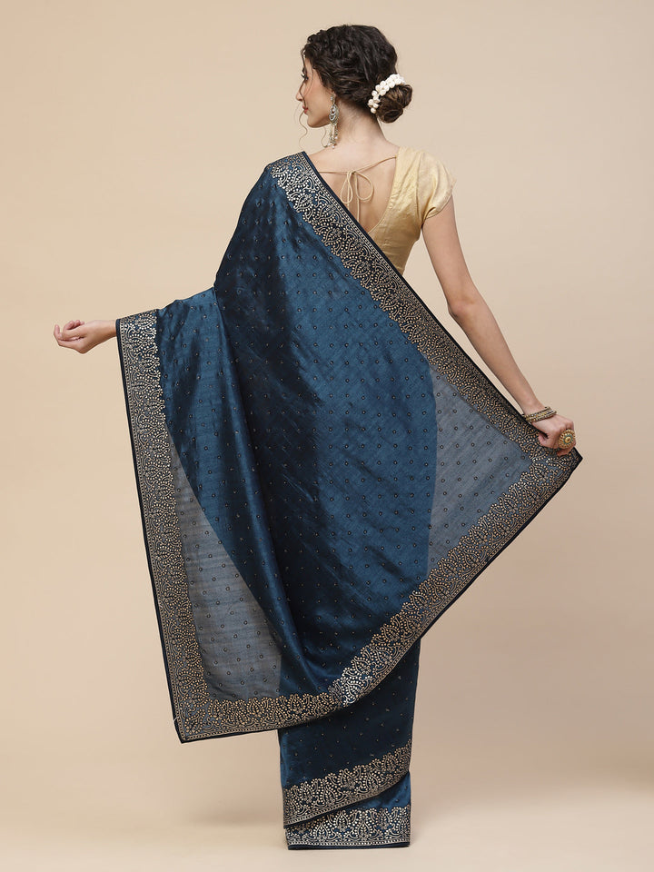 Dupion Silk Embroidery Saree