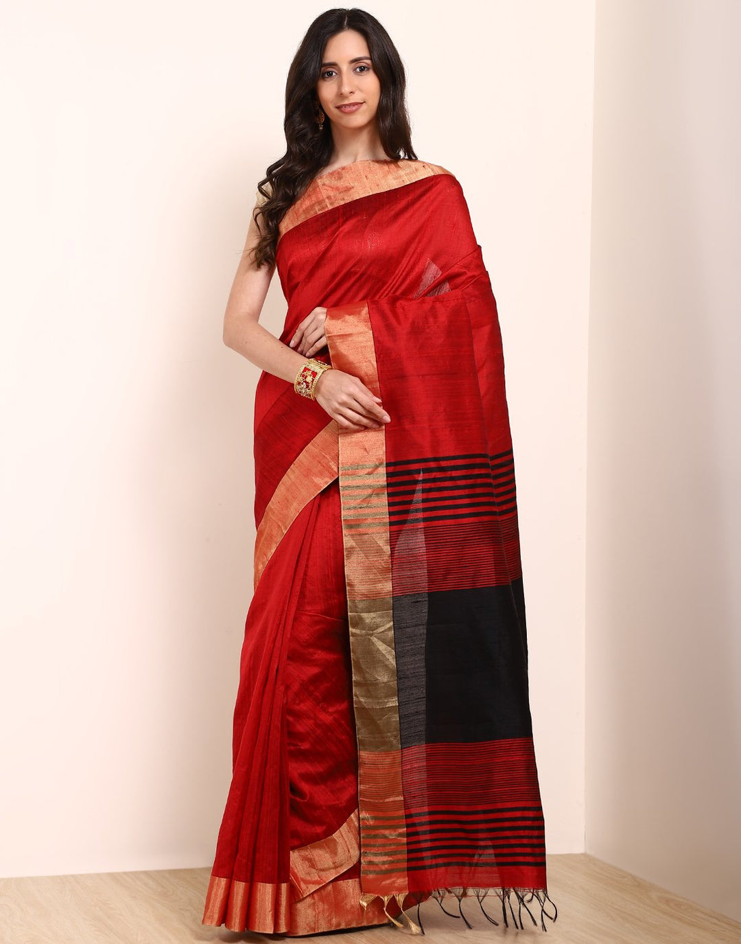 Red Woven Handloom Saree