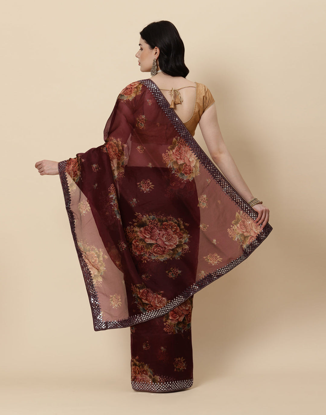 Printed Organza Kora Saree
