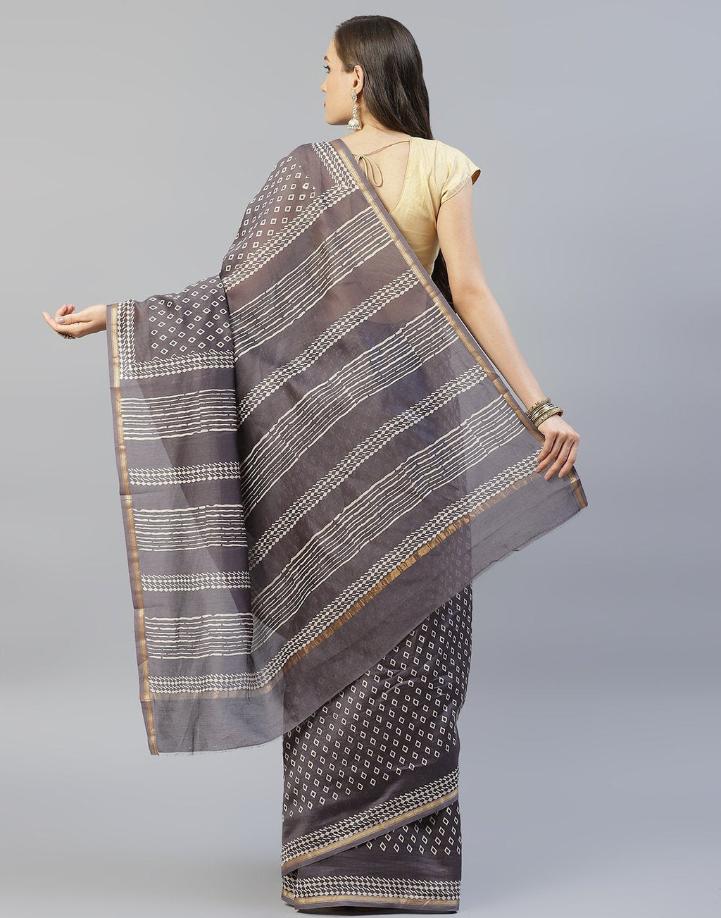 Printed Cotton Chanderi Saree