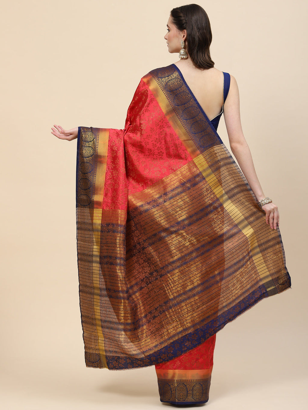 Resham Zari Border Handloom Woven Saree